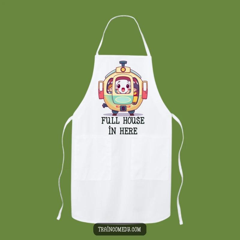 Funny Surprise Train Car Apron: Cook with Humor and Colorful Passengers, a Great Gift!