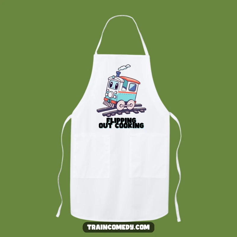 Funny Kawaii Train Cartwheel Apron - Playful Cooking for Fun Lovers!