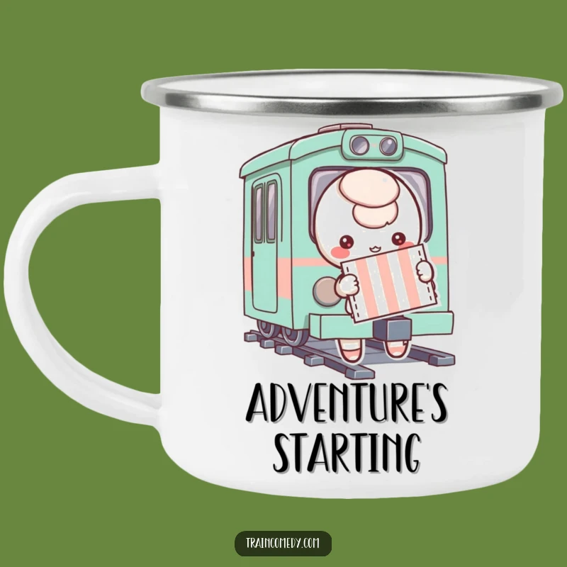 Funny Ticket Character Camping Mug - Your Whimsical Companion for Adventure
