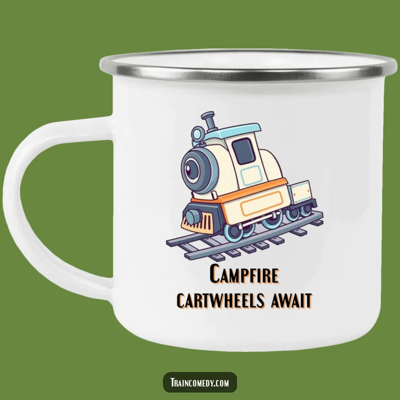 Funny Train Cartwheel Camping Mug: Outdoor Fun and Playful Adventure Sips Gift