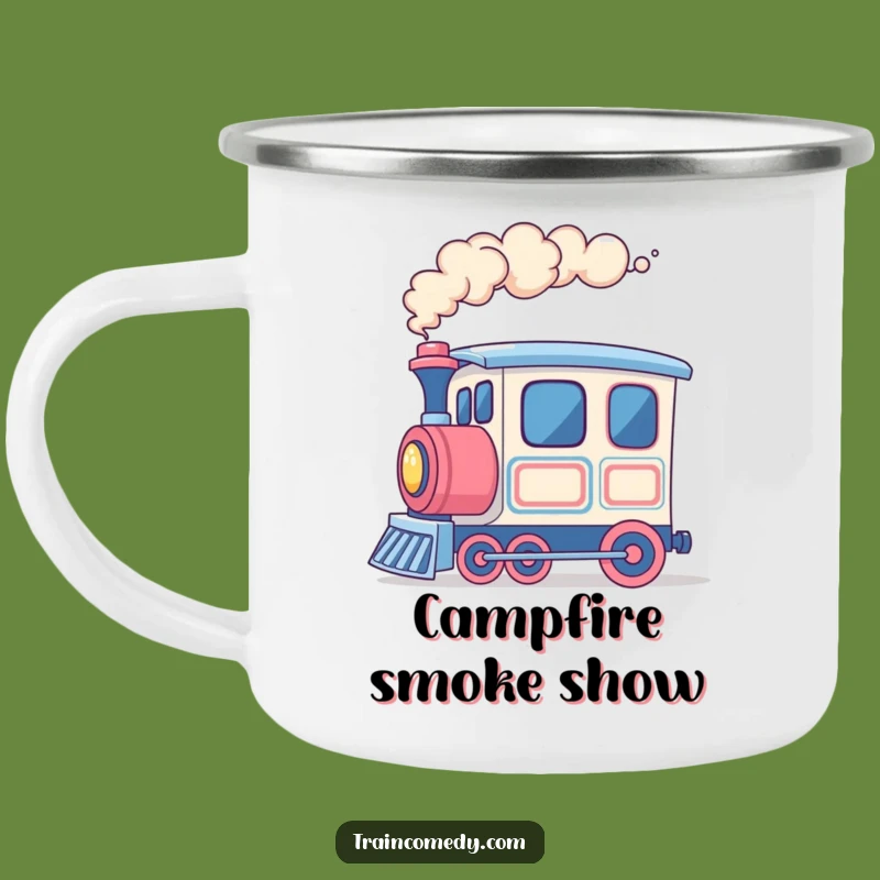 Funny Colorful Smoke Train Camping Mug, Durable Cheer, Moving Forward - Adventure Fun!