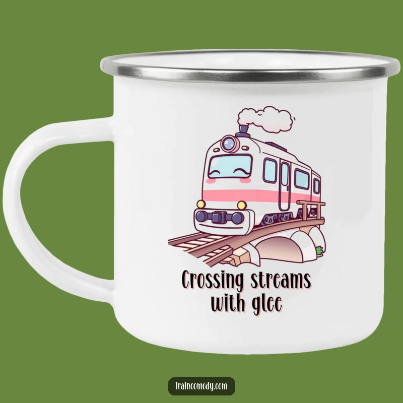 Funny Kawaii Train Camping Mug: Winking Bridge Mug, Rugged Funny Gift!