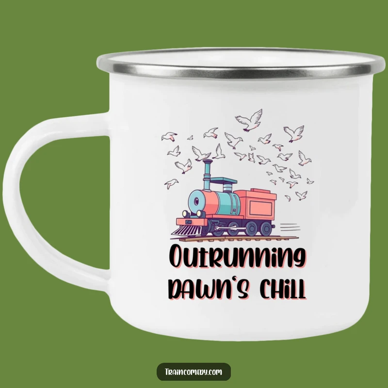 Funny Racing Train Camping Mug - Durable Locomotive Adventure Gear Gift