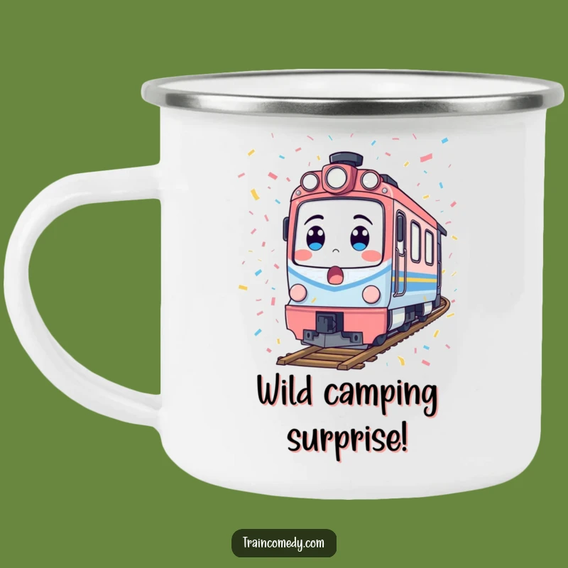 Funny Surprised Train Camping Mug - Durable Confetti Locomotive Gift