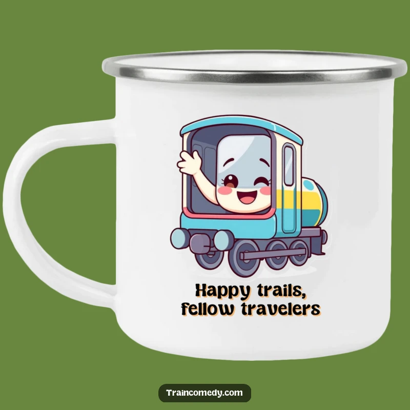 Funny Waving Train Camping Mug - Durable Locomotive Adventure Gift