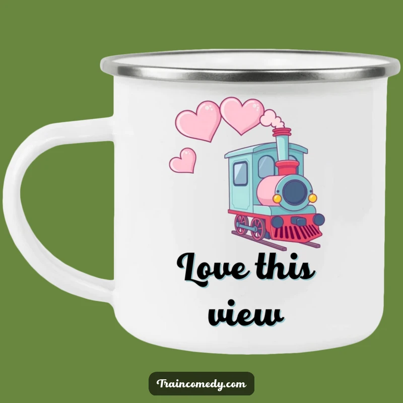 Funny Kawaii Train Heart Smoke Camping Mug: Adventure Ready Love, Hilarious Funny Gift