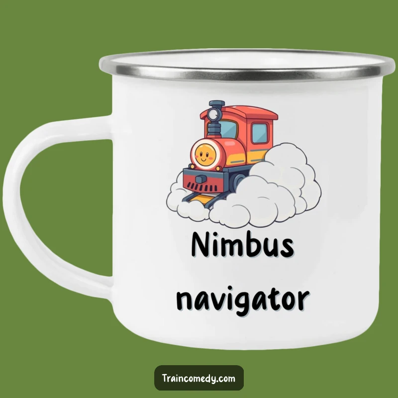 Funny Cloud Bump Train Camping Mug: Dreamy Adventures, Soft Style, Gift