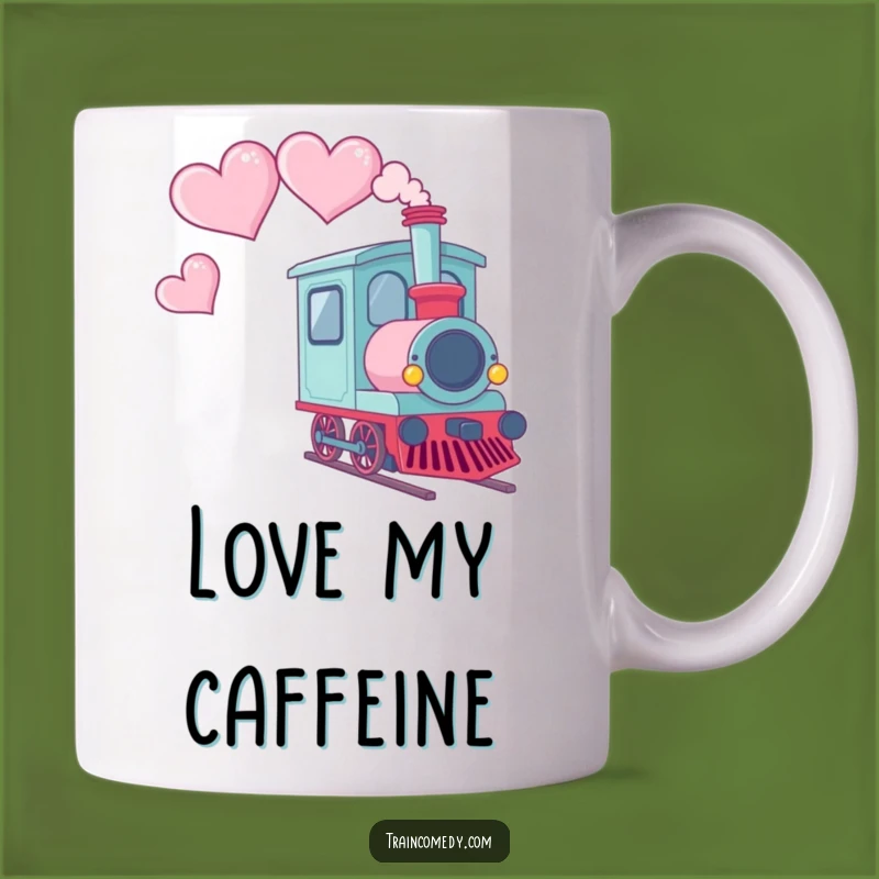 Funny Kawaii Train Heart Smoke Mug: Adorable Love Express Gift for Train Fans