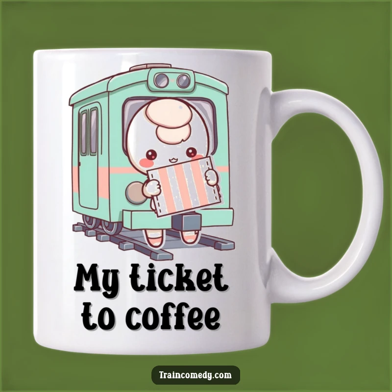 Funny Ticket Character Mug - Adventure Awaits on This Whimsical Journey