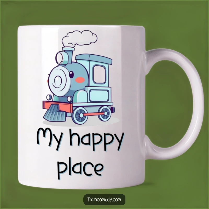 Funny Happy Choo-Choo Train Mug: Perfect Gift for Locomotive Lovers