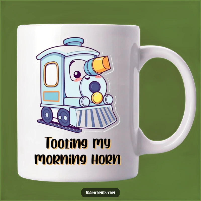 Funny Toots Train Mug - Kawaii Happy Horn Blowing Gift