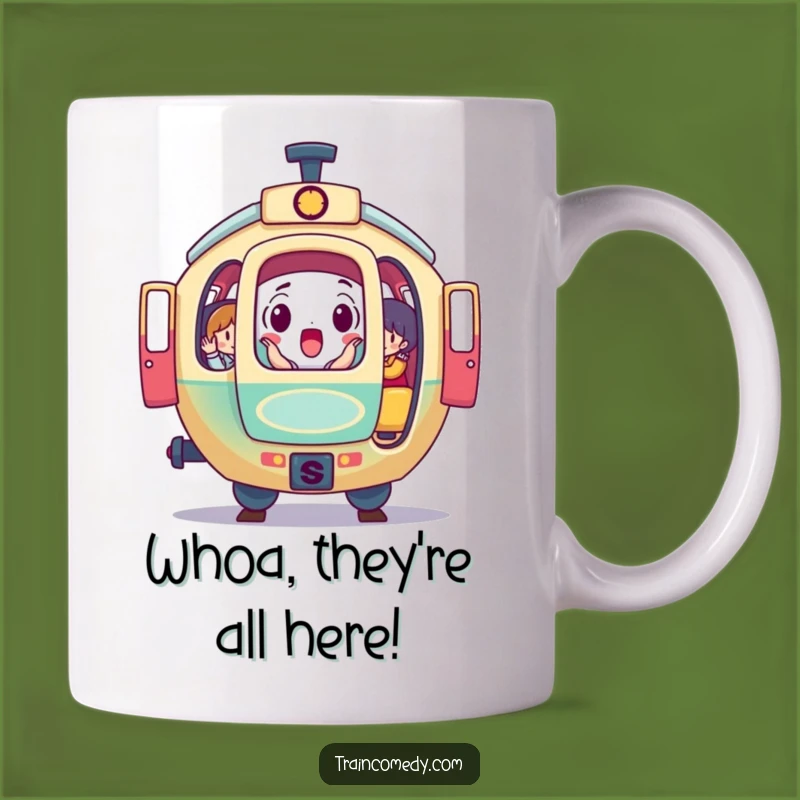 Funny Surprise Train Car Mug: A Whimsical Gift for Train Lovers, Full of Passengers!
