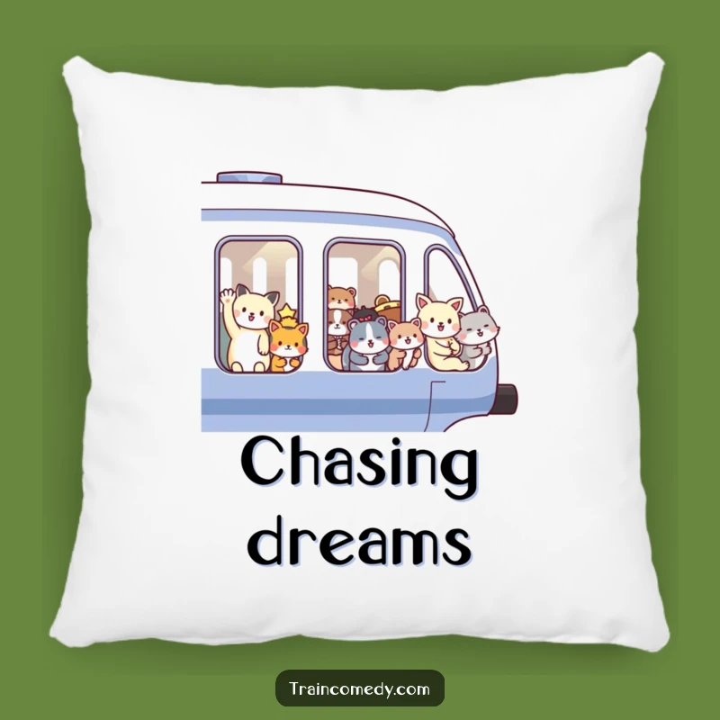 Funny Animal Train Pillow: Soft Cushion with Waving Passengers, Cozy Humorous Gift Decor
