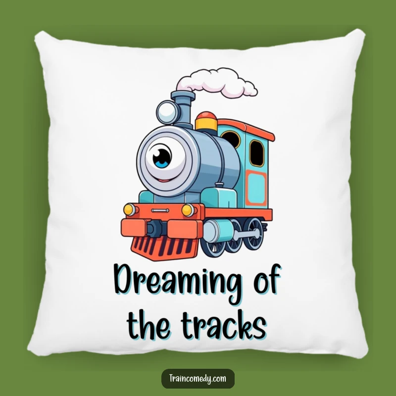 Funny Train Engine Pillow: Excited Puffer Comfort - Comfy Funny Gift!