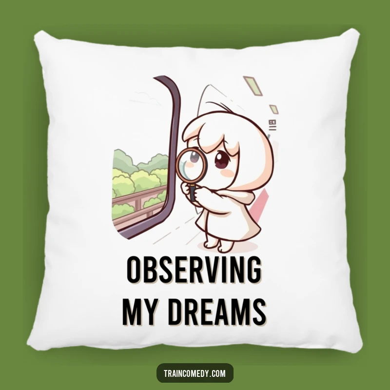 Funny Accent Pillow: Curious Train Peeker, Magnifying Comfort, Perfect Funny Gift