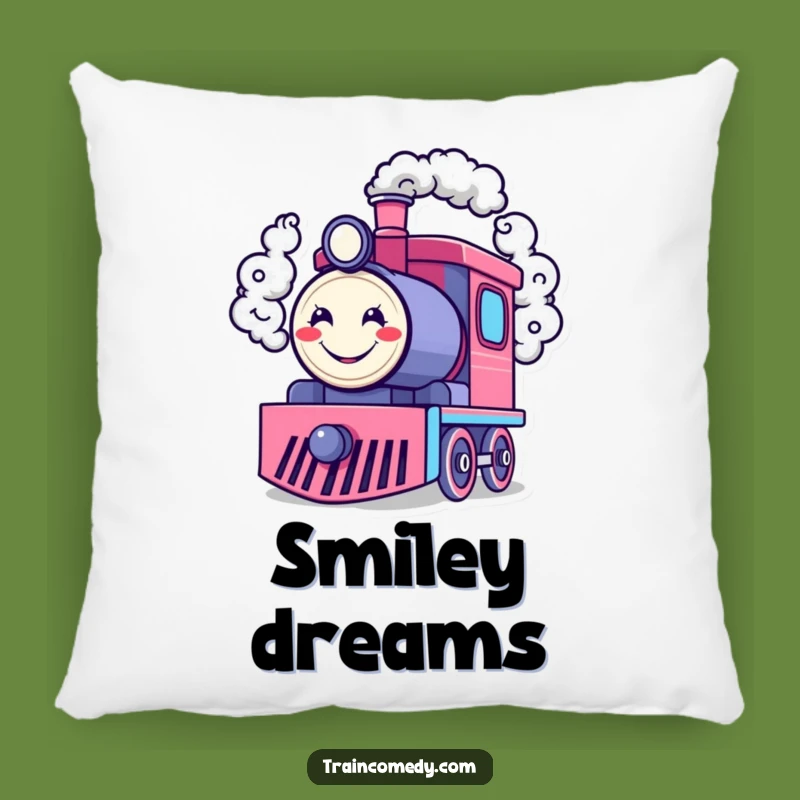 Funny Happy Train Engine Pillow: Cozy Smiles, a Perfect Comfort Gift!