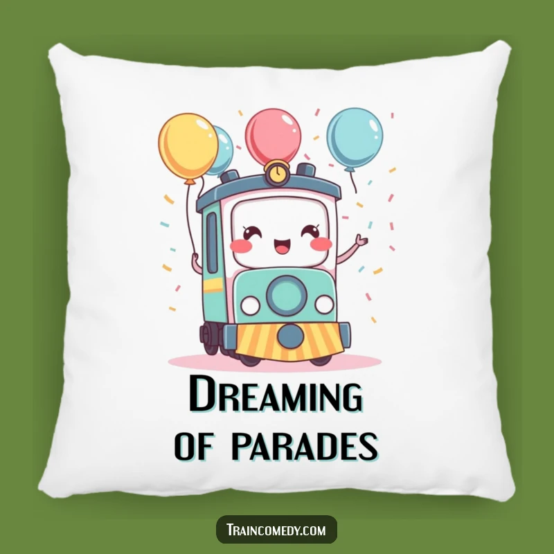 Funny Kawaii Train Celebration Pillow - Cozy Comfort with Festive Flair