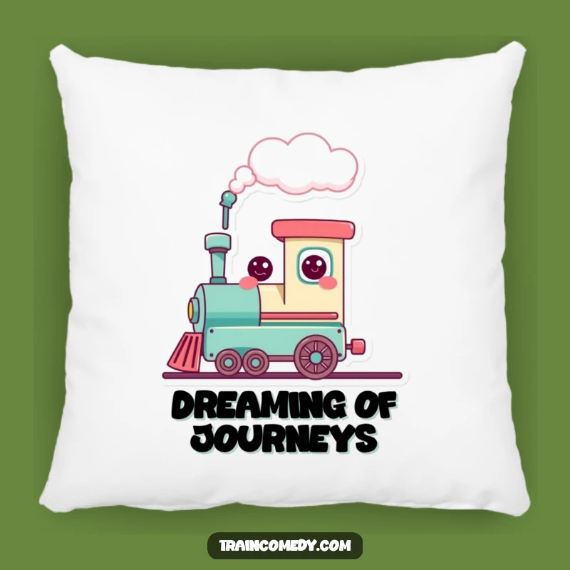 Funny Kawaii Train Heart Cloud Pillow - Cozy Comfort Filled with Love!