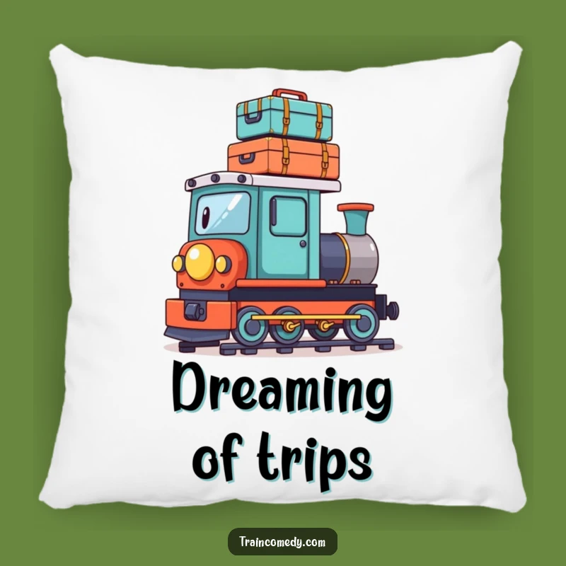 Funny Playful Train Suitcase Pillow: Cozy Travel Humor, a Perfect Comfort Gift!