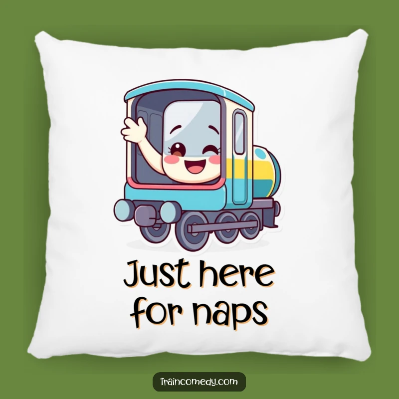 Funny Waving Train Pillow - Cozy Locomotive Comfort & Smile Gift
