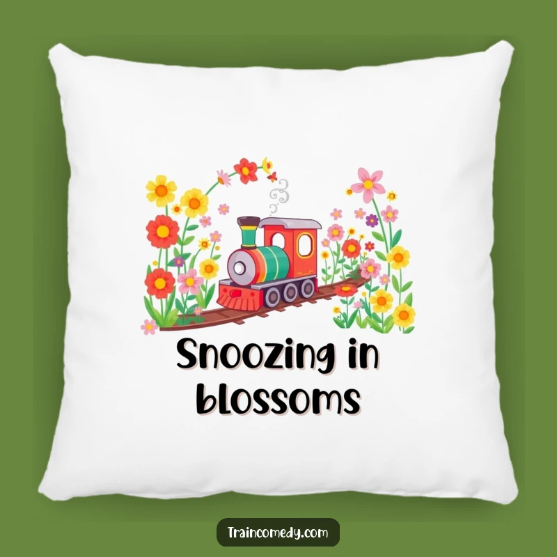 Funny Flower Tunnel Train Pillow: Cozy Comfort, Floral Fun, Gift Accent