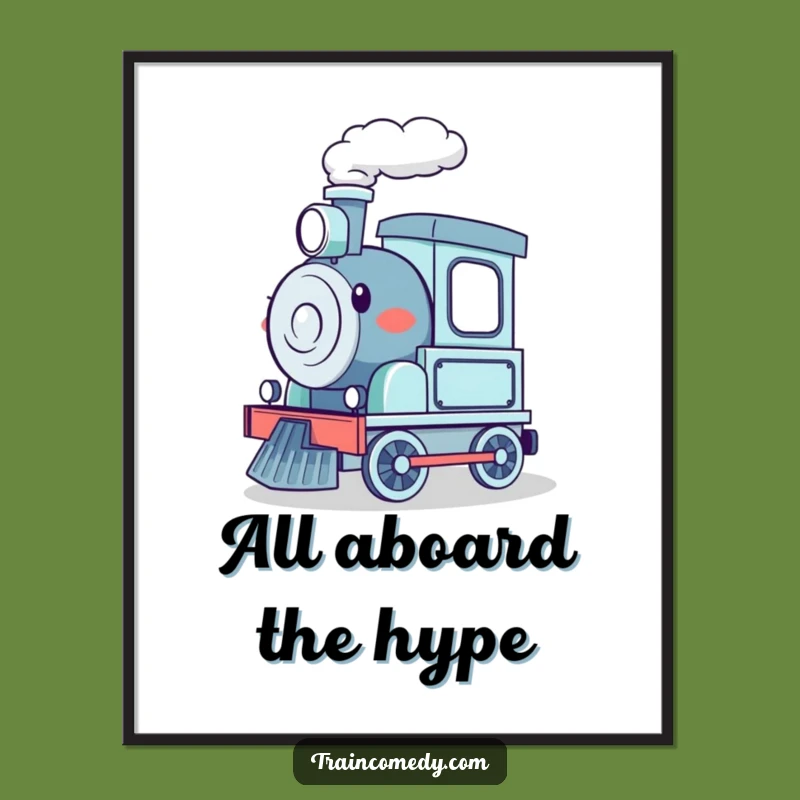 Funny Digital Choo-Choo Train Print: Instant Joyful Locomotive Wall Decor