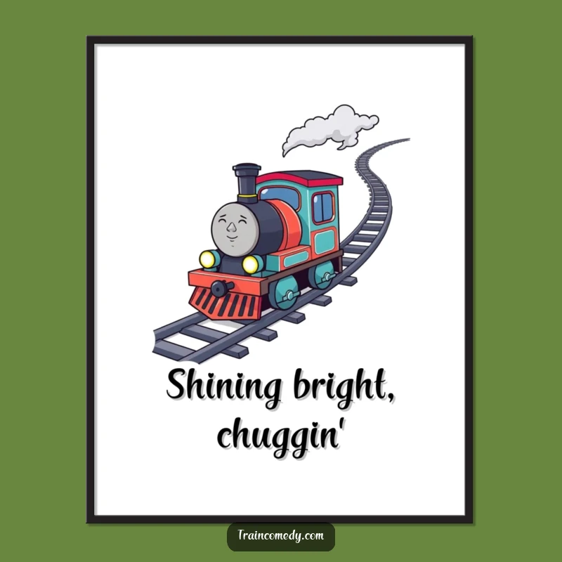 Funny Determined Train Digital Art Print - Inspiring Instant Download for Decor