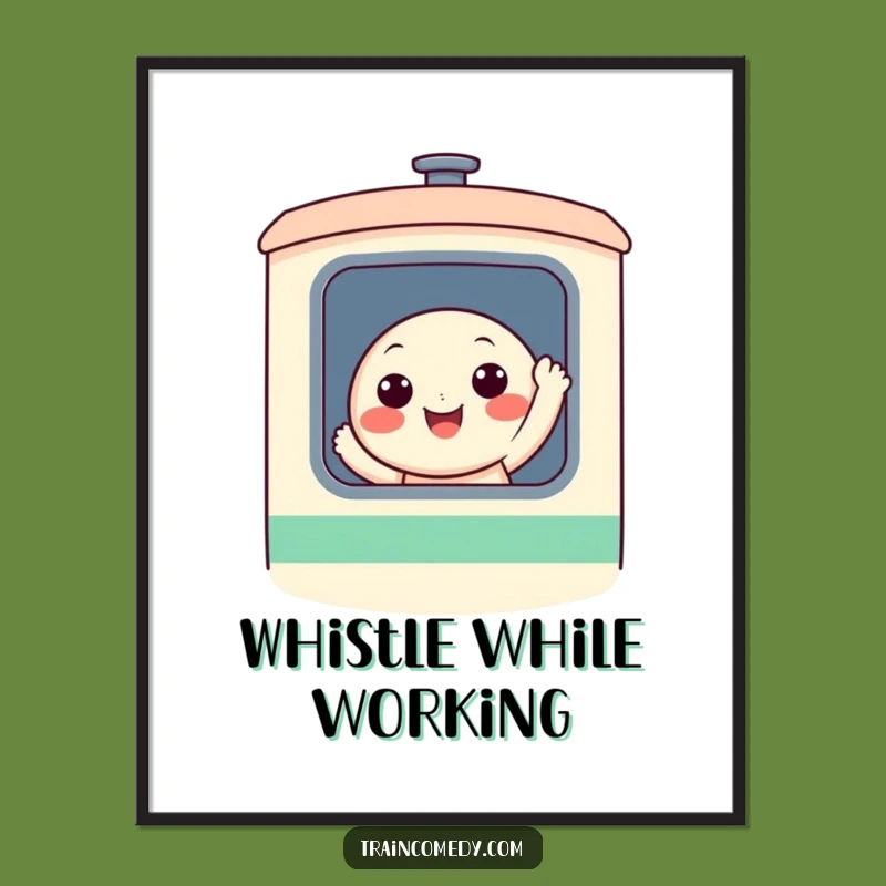 Funny Train Character Digital Art Print - Instant Cheerful Decor for Your Space