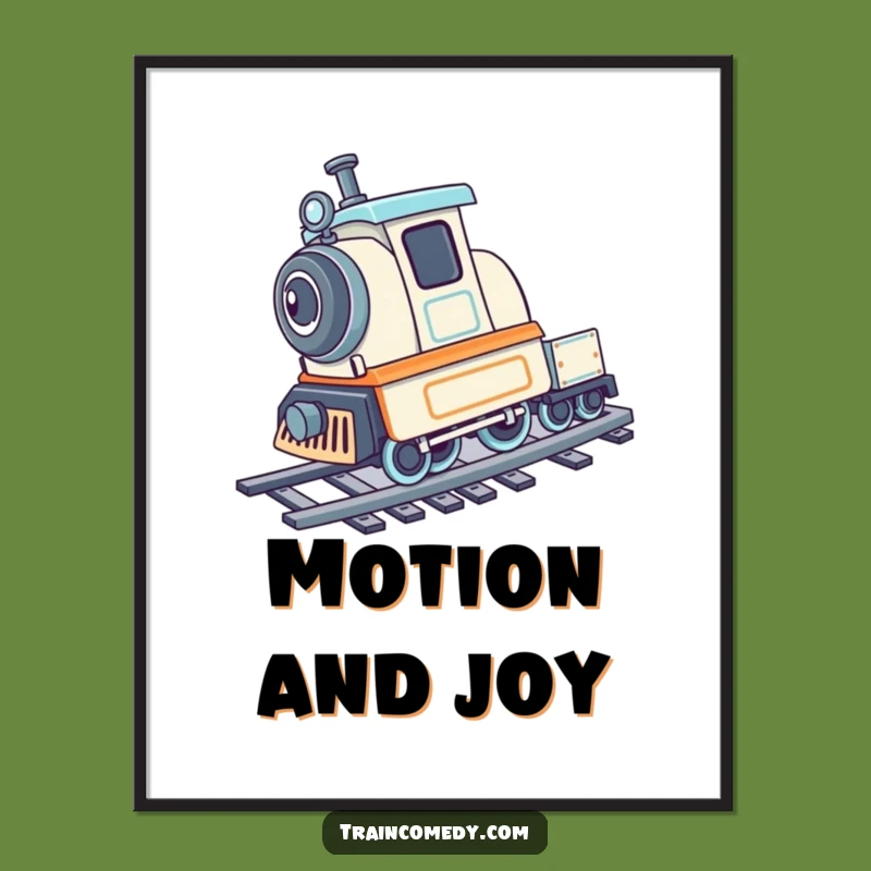 Funny Train Cartwheel Digital Art: Instant Playful Decor and Energetic Gift Download