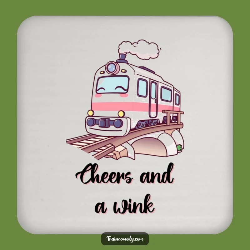 Funny Kawaii Train Coaster: Winking Bridge Protector, Humorous Funny Gift!