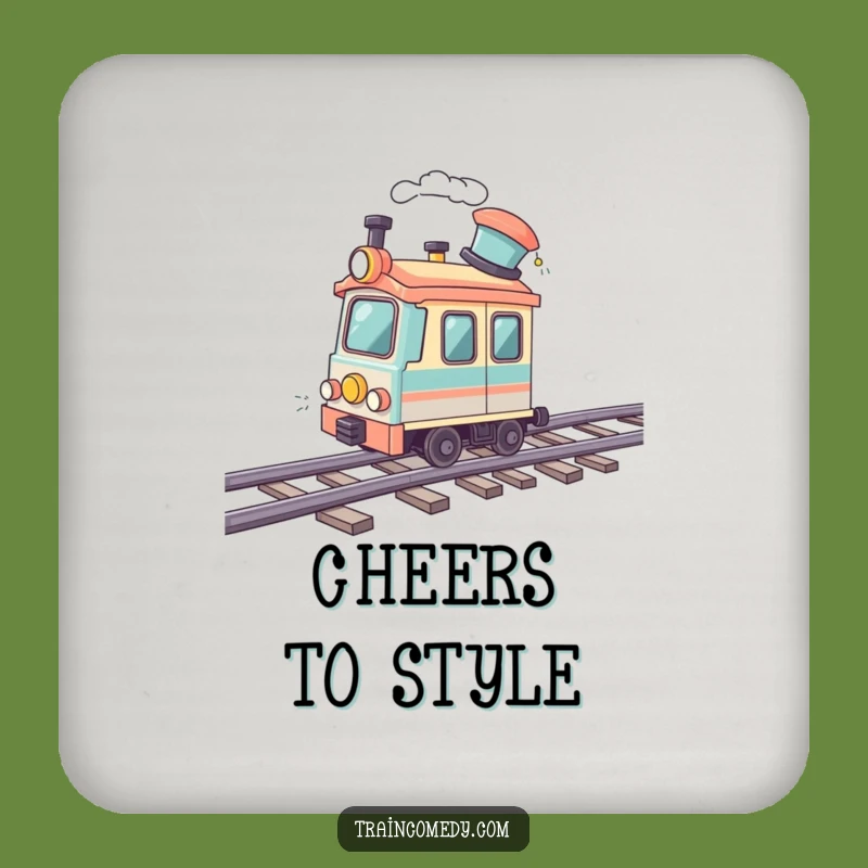Funny Jaunty Hat Train Coasters - Stylish Protection for Your Surfaces