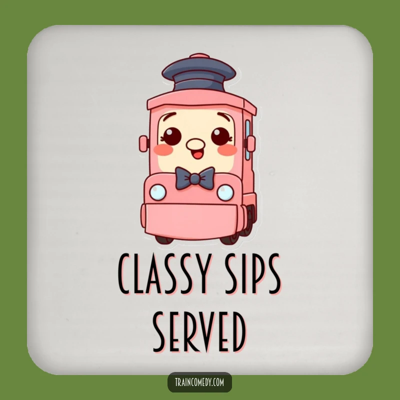 Funny Train Coaster - Protect Surfaces with Dapper & Hilarious Charm!