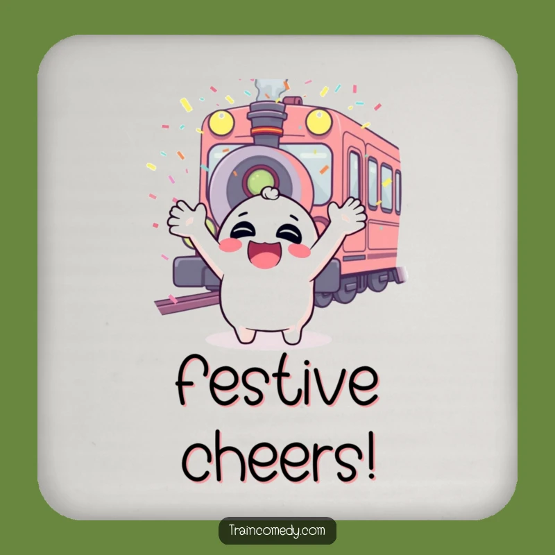 Funny Coaster Set: Giggling Train Fun, Confetti Party, Perfect Funny Gift