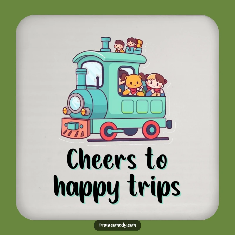 Funny Kawaii Train Coaster: Passenger Table Protector, Humorous Funny Gift!