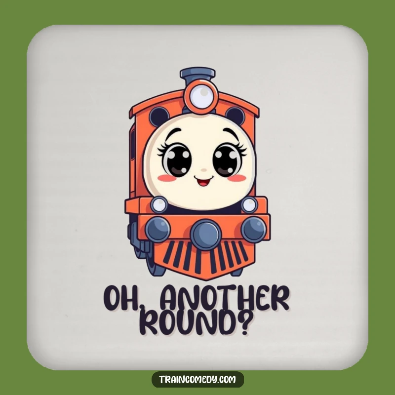 Funny Surprised Train Engine Coaster Set: Protect Surfaces With Humor, Perfect Funny Gift