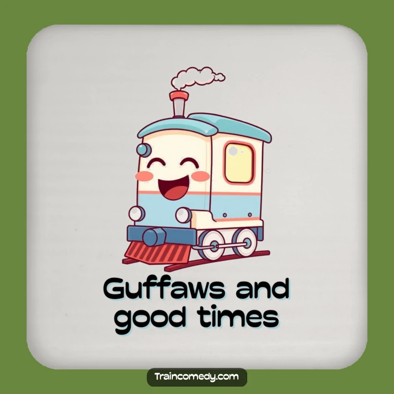 Funny Laughing Train Coasters - Protect Surfaces with Puns