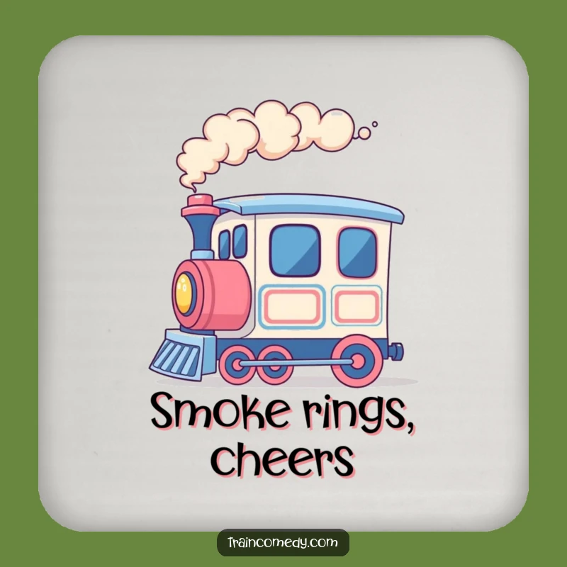 Funny Colorful Smoke Train Coaster, Protect with Color, Whimsical Motion - Fun Surface!