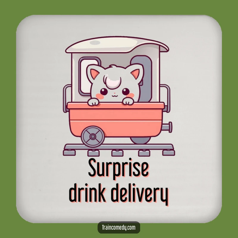 Funny Train Peek Coaster: Protect surfaces with playful charm, a unique funny gift.