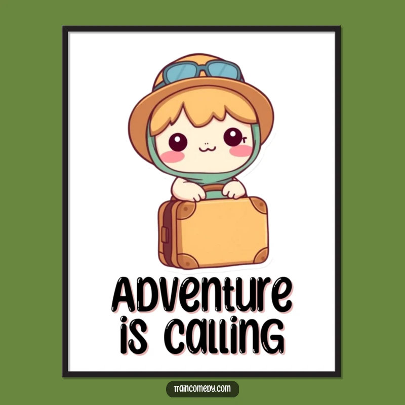 Funny Kawaii Adventure Poster - Whimsical Wall Art for Travelers