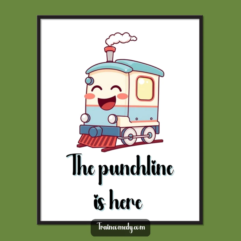 Funny Laughing Train Poster - Hilarious Wall Art for Any Room
