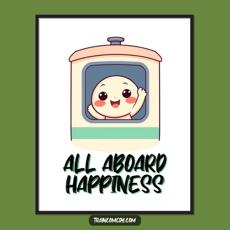 Funny Train Character Poster - Instant Cheerful Decor from Your Favorite Ride