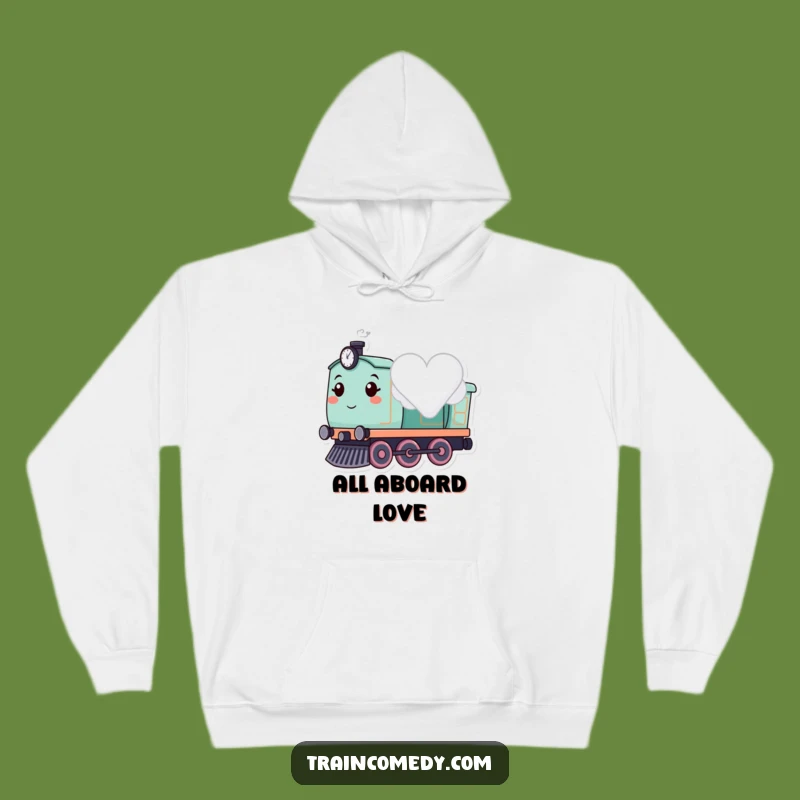 Funny Heart Cloud Train Hoodie: Cozy Romance and Cute Gift for Couples
