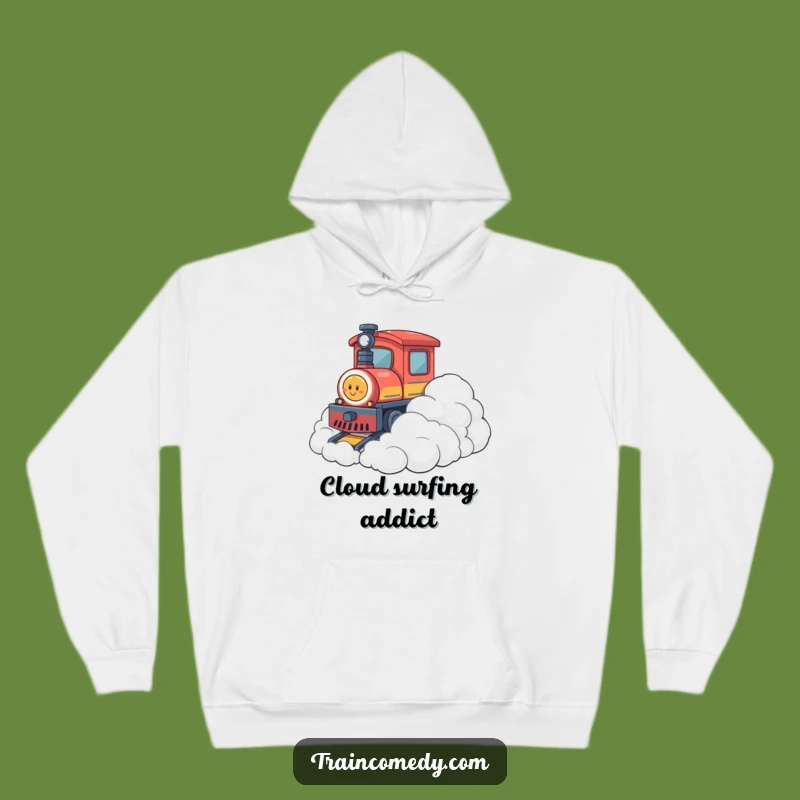 Cozy Funny Cloud Bump Train Hoodie: Soft Comfort, Playful Vibes, Gift