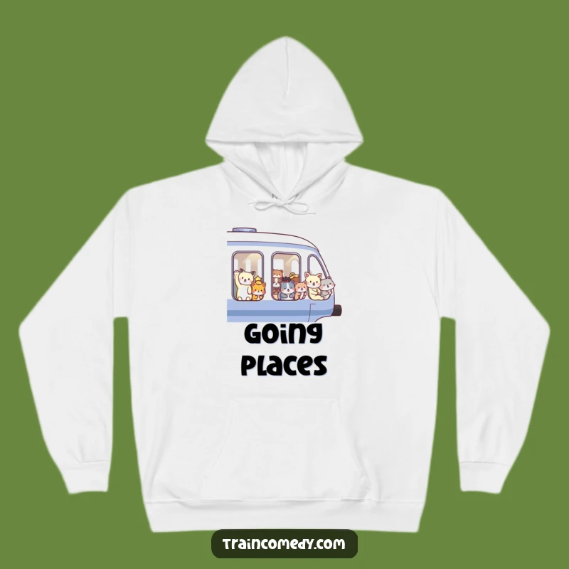 Funny Animal Train Hoodie: Cozy Comfort with Waving Passengers, Ideal Humorous Gift