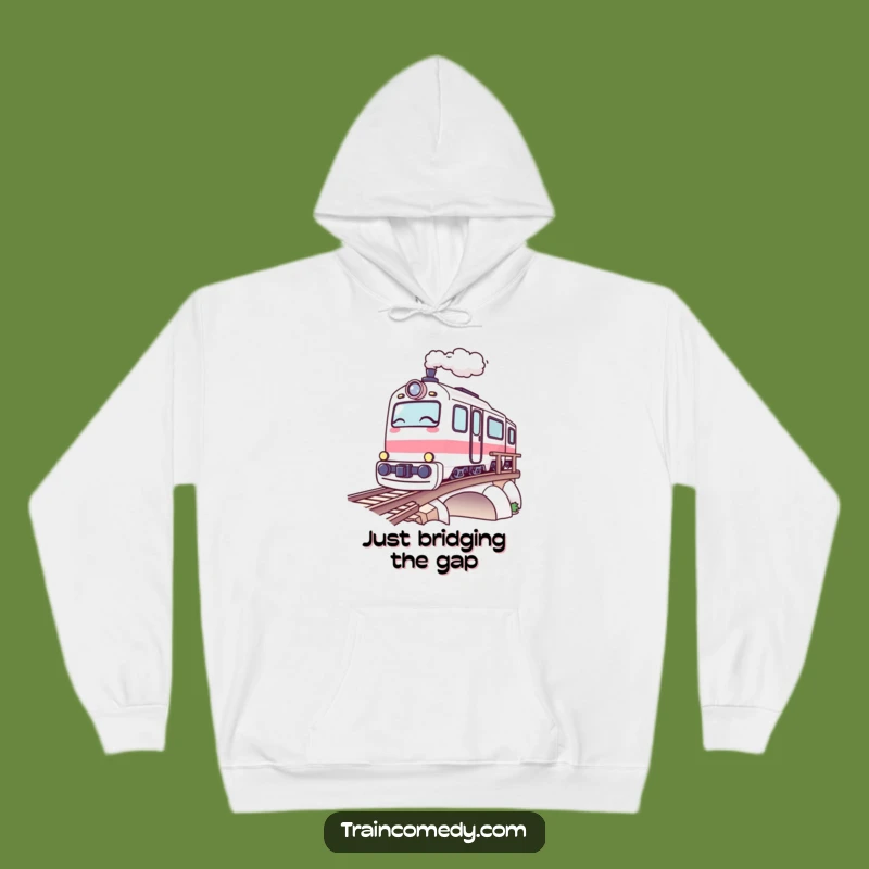 Funny Kawaii Train Hoodie: Cozy Bridge Adventure, Ultimate Warm Funny Gift!