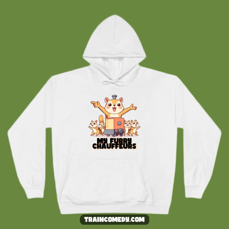 Cozy Funny Flying Squirrel Train Hoodie: Adventurous Warmth, Team Effort, Gift