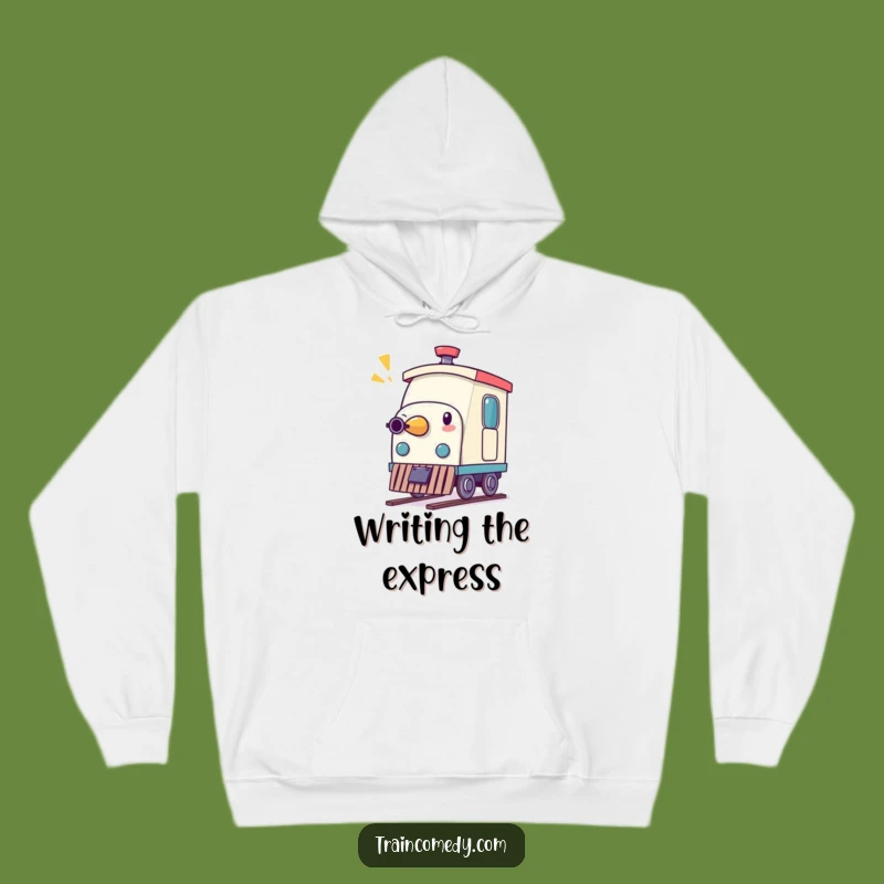 Funny Pencil Train Whistle Hoodie Cozy Comfort for Creative Minds
