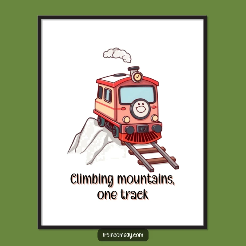 Free Printable Train Uphill Wall Art - Motivating Downloadable Decor for Determined Spaces