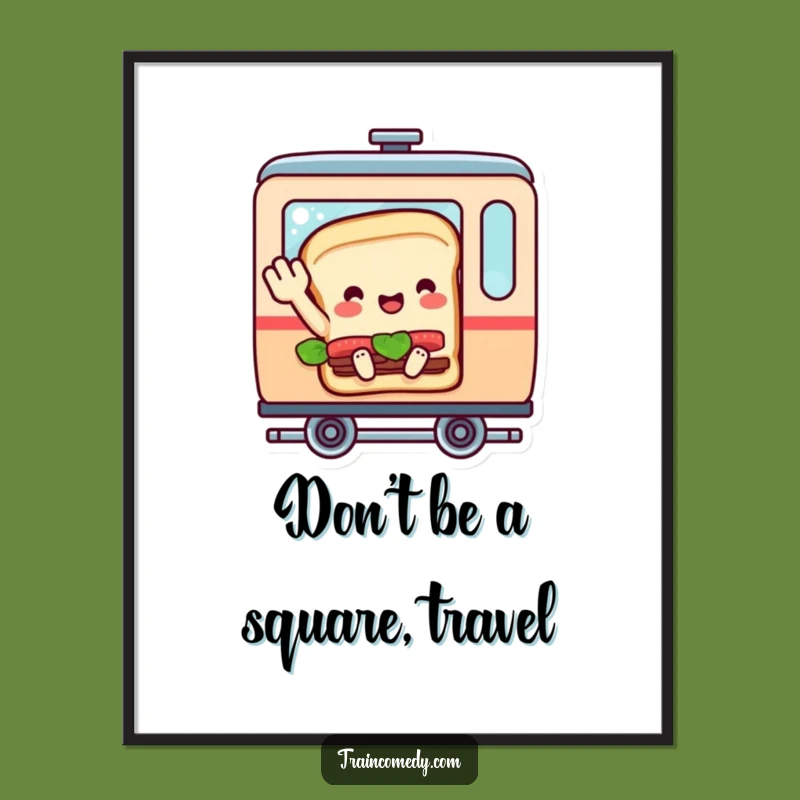 Free Printable Wall Art: Funny Sandwich Train Car Adorable DIY Decor Download