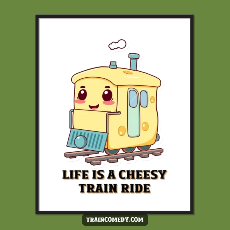Free Printable Wall Art: Cheesy Train Car Whimsical DIY Decor Download